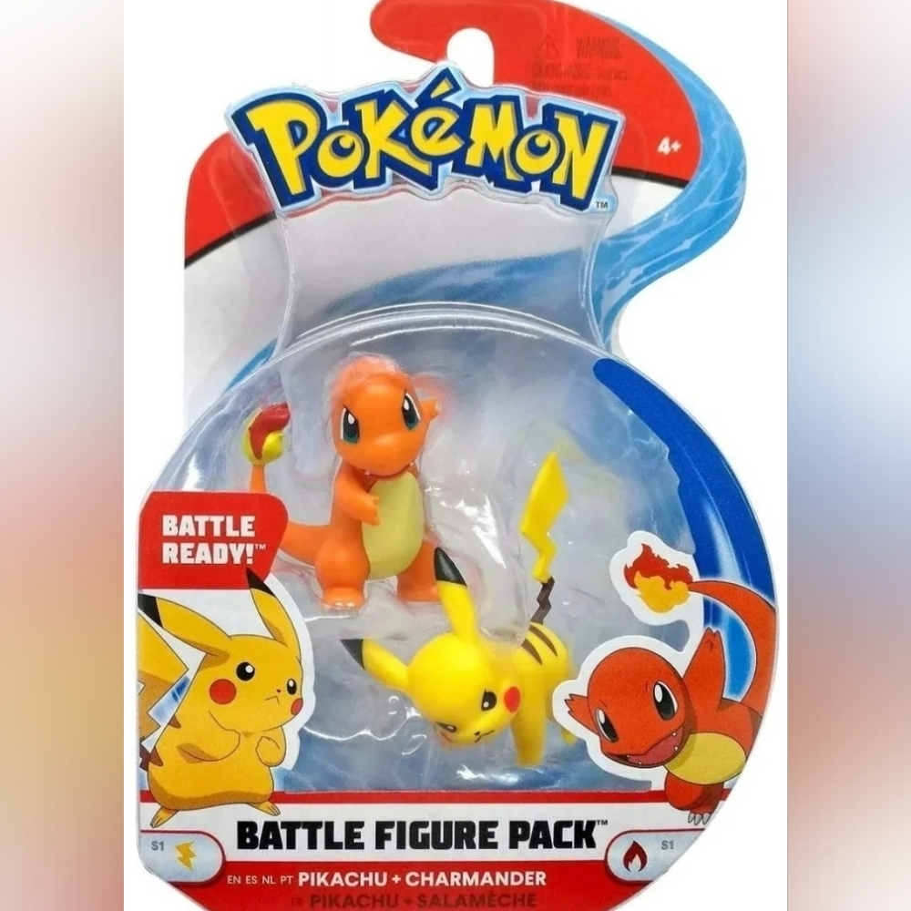 Pokemon Battle Figure Pack - Pikachu and Charmander - NWT